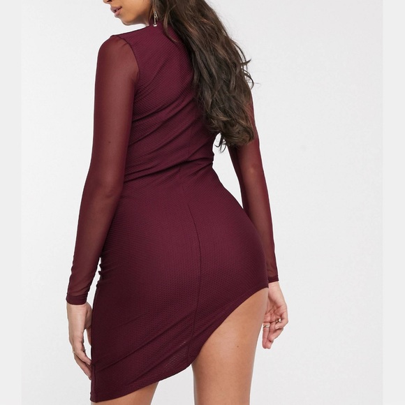 Ivy Park Maroon Asymmetrical Dress 